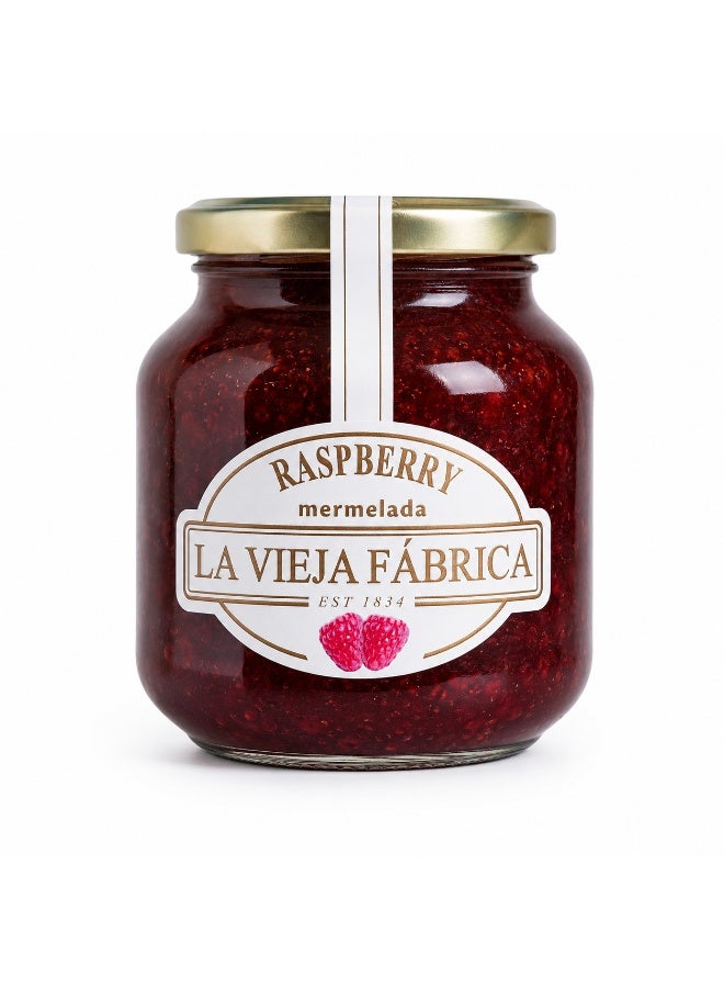 La Vieja Fabrica Raspberry Jam 280g, Spanish Mermelada Fruit Spread in Glass Jar, Breakfast Toast and Baking Jam Since 1834