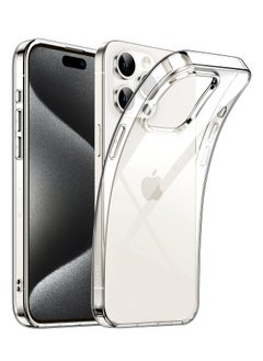 Houmt iPhone 15 Pro Case 6.1-Inch, Soft TPU Transparent Slim Protective Phone Cover with Shock-Absorption Support Wireless Charging (Clear)  - Image 1