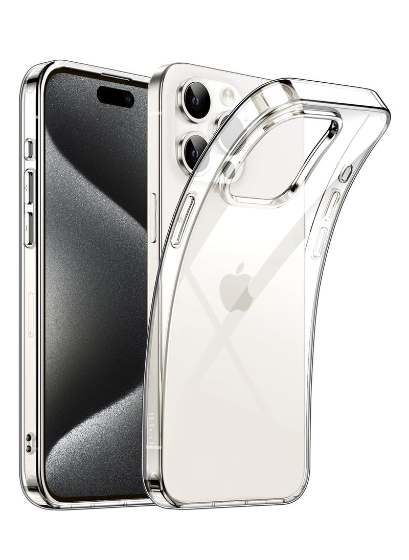 Houmt iPhone 15 Pro Case 6.1-Inch, Soft TPU Transparent Slim Protective Phone Cover with Shock-Absorption Support Wireless Charging (Clear)  - Image 1