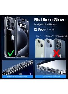 Houmt iPhone 15 Pro Case 6.1-Inch, Soft TPU Transparent Slim Protective Phone Cover with Shock-Absorption Support Wireless Charging (Clear)  - Image 2