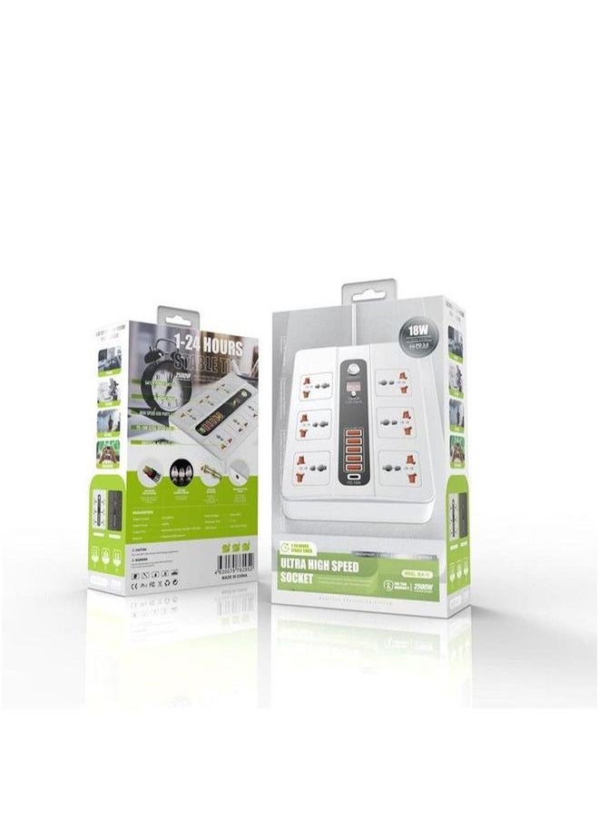 Universal Outlet charging USB socket timing function expansion power strip