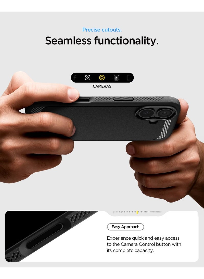 Spigen Rugged Armor MagFit iPhone 17 Case Cover with MagSafe and Carbon Fiber Textures (2025) - Matte Black - Image 4