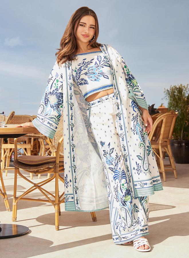 Styli Printed Regular Fit Long Sleeve Kimono - Image 5