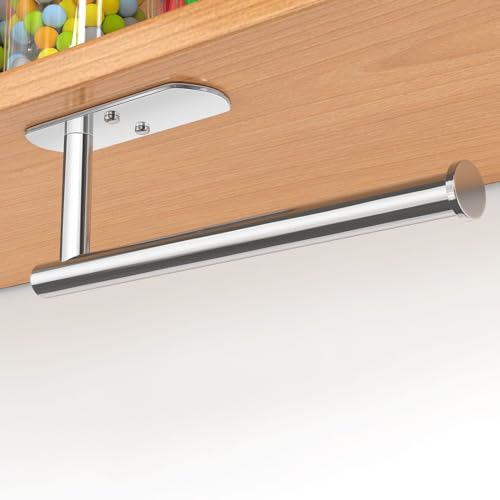 VAEHOLD Self Adhesive Paper Towel Holder Under Cabinet Mount, Wall Mounted Paper Towel Roll Holder for Kitchen, Bathroom, Wall - Stainless Steel (Bright Surface) - Image 3