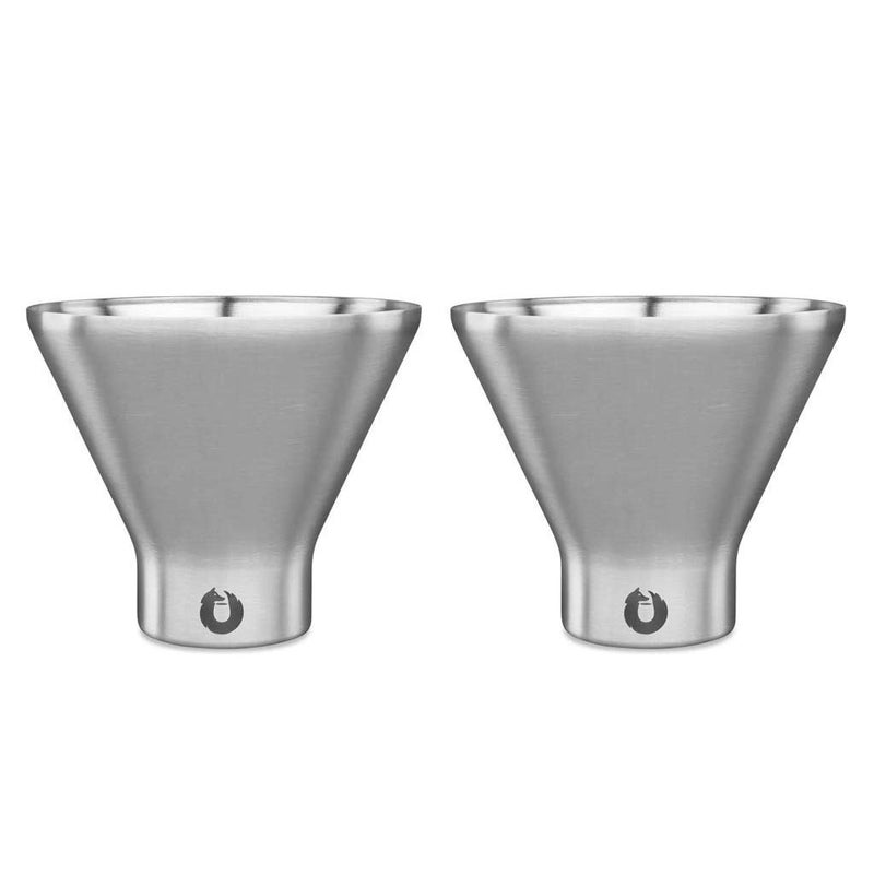SNOWFOX Everyday Collection Insulated Stainless Steel Martini and Margarita Cocktail Glass  Set of 2  Stainless Steel 8 fluid_ounces - Image 1