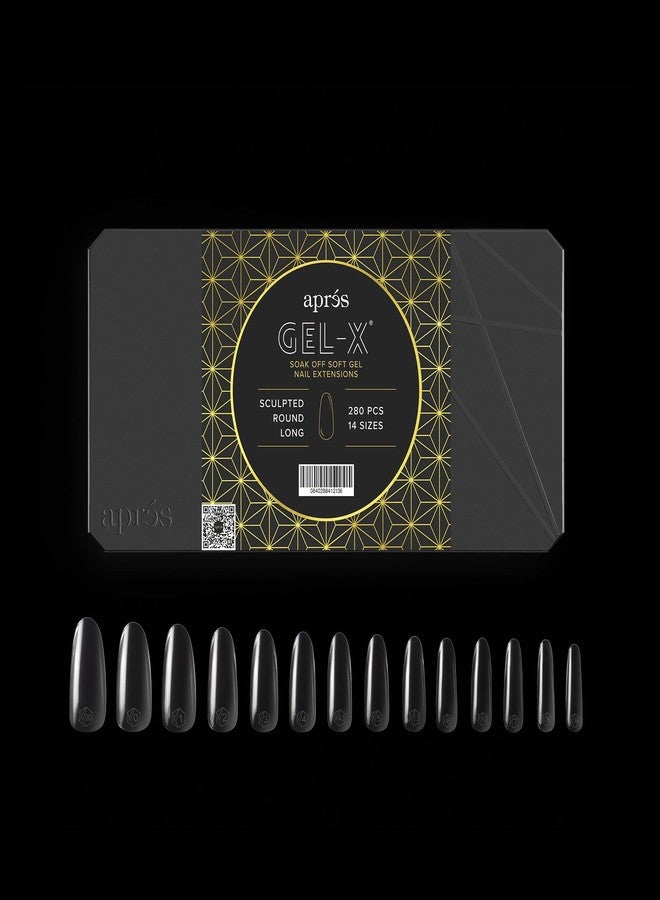 APRÉS Apres Gel-X® Round Box of Nail Tips | 280 Gel-X Tips, Soft Tips, 14 Sizes 00-9 | Half-sizes Included (Sculpted Round Long, 280.00 Fl Oz (Pack of 1)) - Image 3