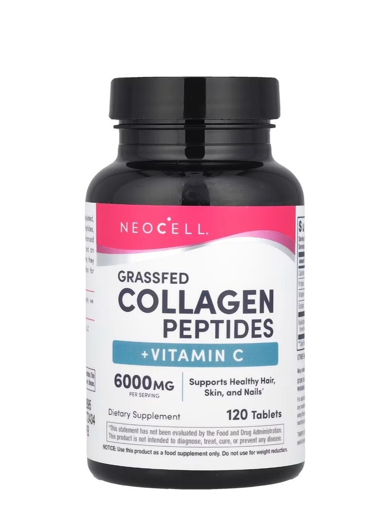 NEOCELL Grassfed Collagen Peptides + Vitamin C 120 Tablets - Image 1