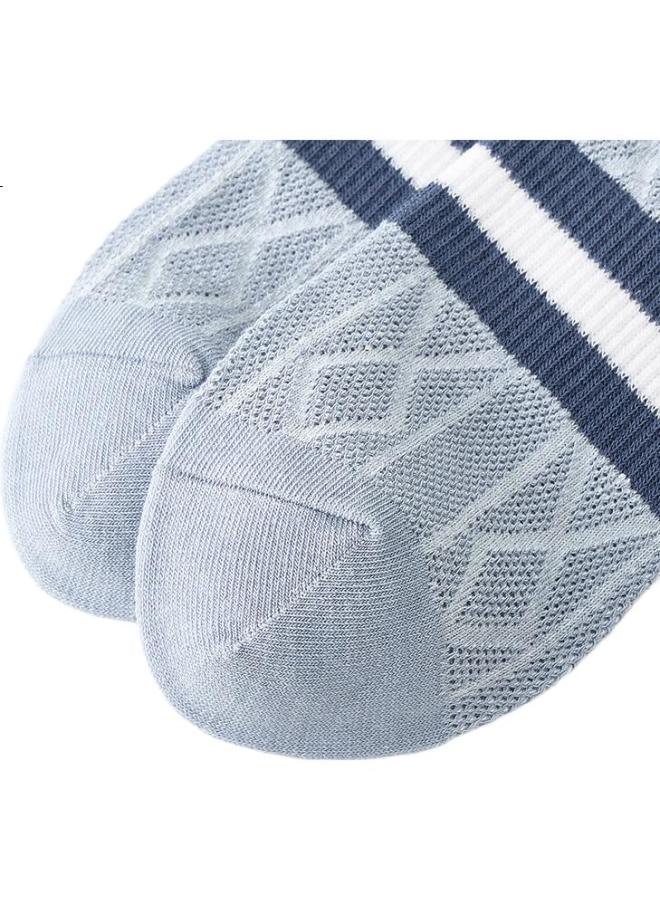 Threegun Impressions Series Men'S Socks Men'S Summer 100% Cotton Short Socks Diamond Mesh Breathable Antibacterial Socks - Image 2