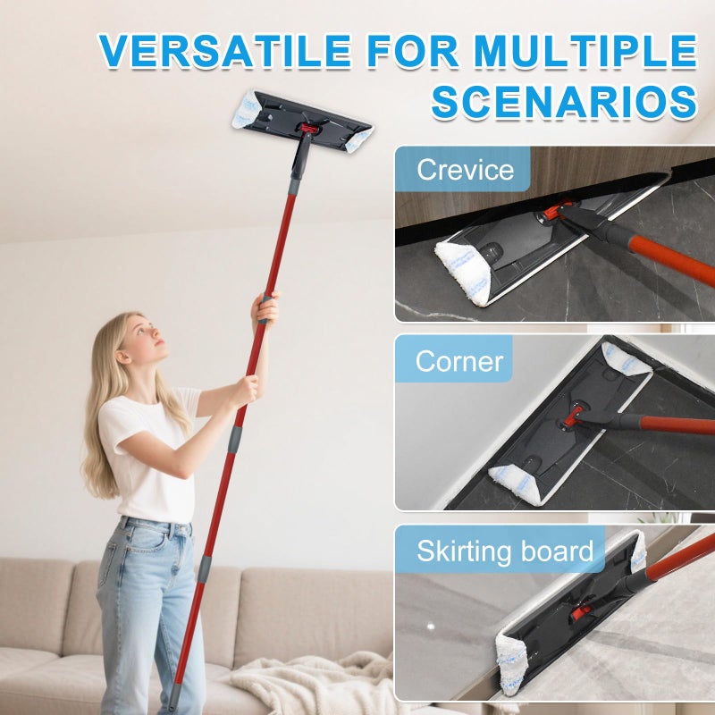 Yuunaie Mop Replacement Pads for Ocedar H2prO Flat Mop, 4 Pack Mop Refills for O-Cedar H2pro Flat Mop, Machine Washable Reusable Microfiber Mop Heads Replacements for Ocedar H2 Pro Mop - Image 5