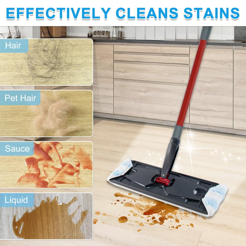Yuunaie Mop Replacement Pads for Ocedar H2prO Flat Mop, 4 Pack Mop Refills for O-Cedar H2pro Flat Mop, Machine Washable Reusable Microfiber Mop Heads Replacements for Ocedar H2 Pro Mop - Image 4