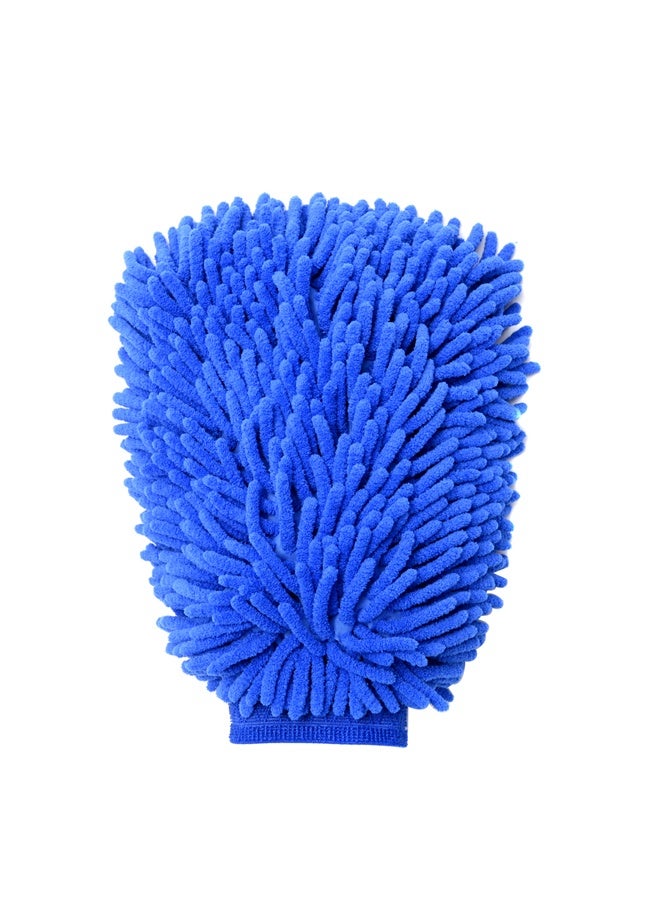 لوازم مساحة تنظيف سيارة أزرق - وزن 100جم - قفّاز غسيل سيارة ميكروفايبر شنيل، ناعم وغير قابل للخدش وخالٍ من الوبر، ويعمل كأداة تنظيف عالية الامتصاص لغسل السيارة، الشاحنة، سيارات الـSUV، مركبات، القارب والدراجة النارية - Image 1