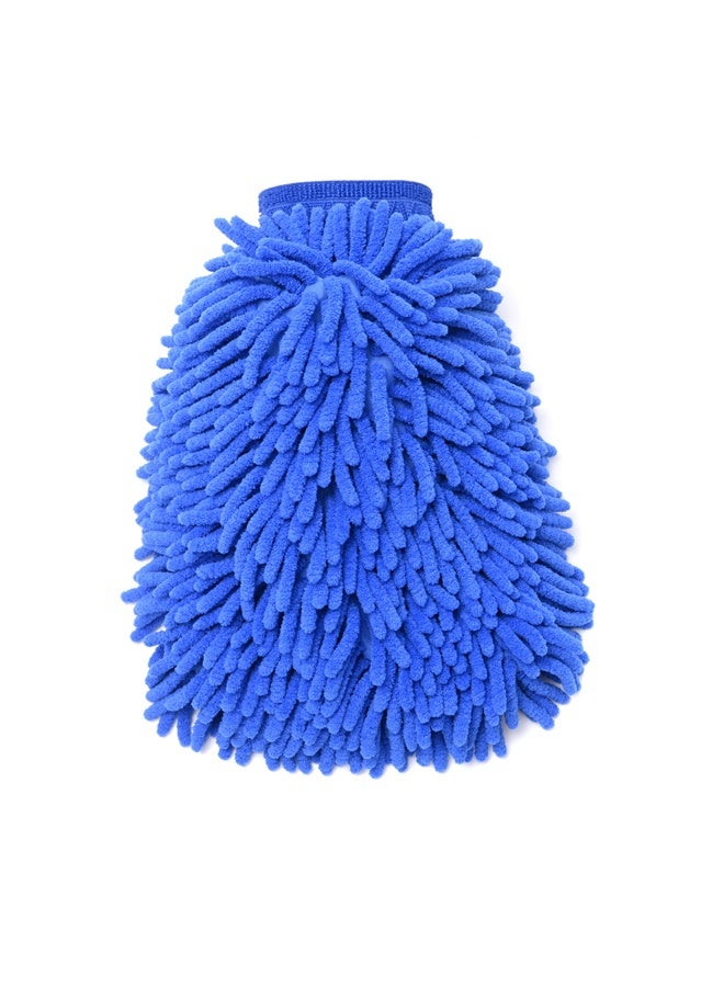 لوازم مساحة تنظيف سيارة أزرق - وزن 100جم - قفّاز غسيل سيارة ميكروفايبر شنيل، ناعم وغير قابل للخدش وخالٍ من الوبر، ويعمل كأداة تنظيف عالية الامتصاص لغسل السيارة، الشاحنة، سيارات الـSUV، مركبات، القارب والدراجة النارية - Image 3