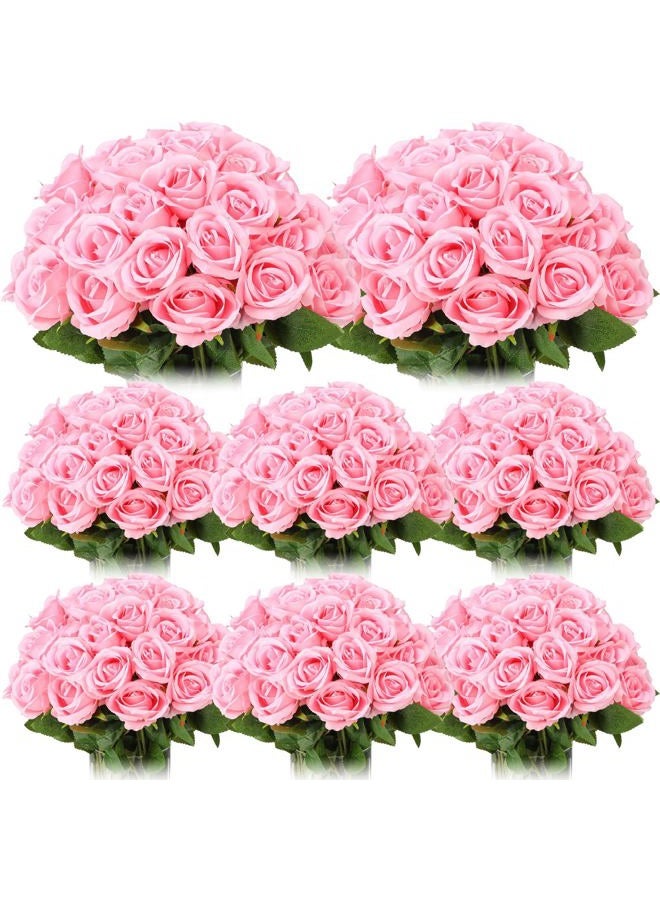 Hotop 80 Pcs Artificial Rose Flowers Bulk with Long Stem Fake Roses Silk Realistic Roses Bouquet for DIY Wedding Bridal Shower Party Table Centerpieces Home Decorations(Pink), VEN1714 - Image 1