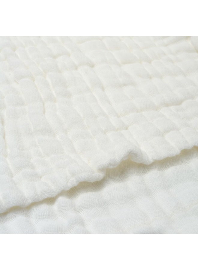 Anvi Baby Organic 6 Layered Muslin Bath Towel 2-Piece Set, 105 cm x 105 cm, Blue/White - Image 2