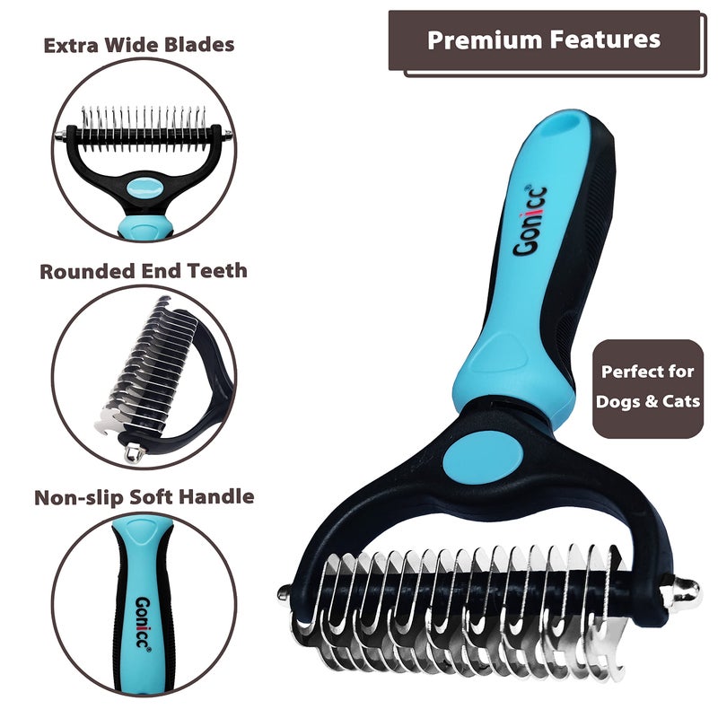 gonicc Professional Dog and Cat Brush for Shedding, Ideal Deshedding Tool, for Long & Short Haired Pets. (Pets Dematting Comb) - Image 3