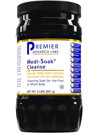Premier Research Labs MediSoak  Bath Salts for Foot and Body Soak Sea Salt Bath for Women and Men Relaxing Mineral Bath Soak Gentle Exfoliant Organic Vegan No Added Fillers  2 Lb