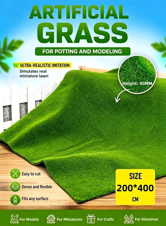 HQ-GAMING Realistic Artificial Grass Rug Indoor Outdoor Artificial Grass Turf Dog Grass Mat with Drainage Holes Fake Grass for Garden Lawn Landscape Balcony Decoration - Image 1