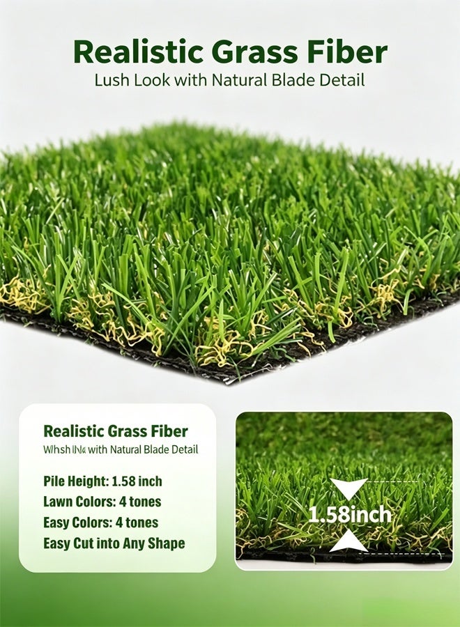 HQ-GAMING Realistic Artificial Grass Rug Indoor Outdoor Artificial Grass Turf Dog Grass Mat with Drainage Holes Fake Grass for Garden Lawn Landscape Balcony Decoration - Image 2