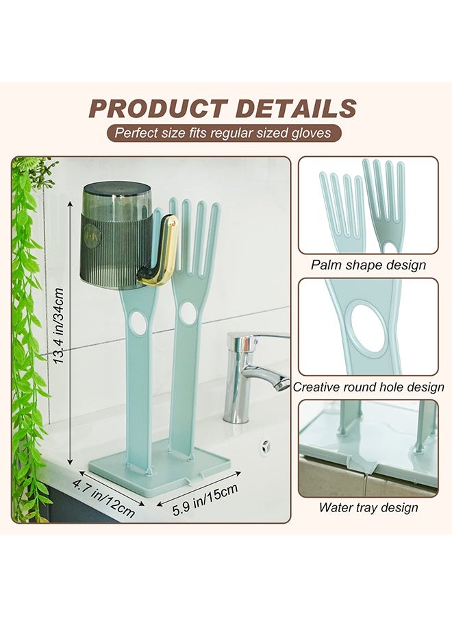 Kitchen Glove Holder Glove Drying Rack Dryer Plastic Mitten Rubber Rack Sink Stand Towel Hanger Reusable Towel Storage Holders for Sponge Food Bag Organizer, Pink - Image 5