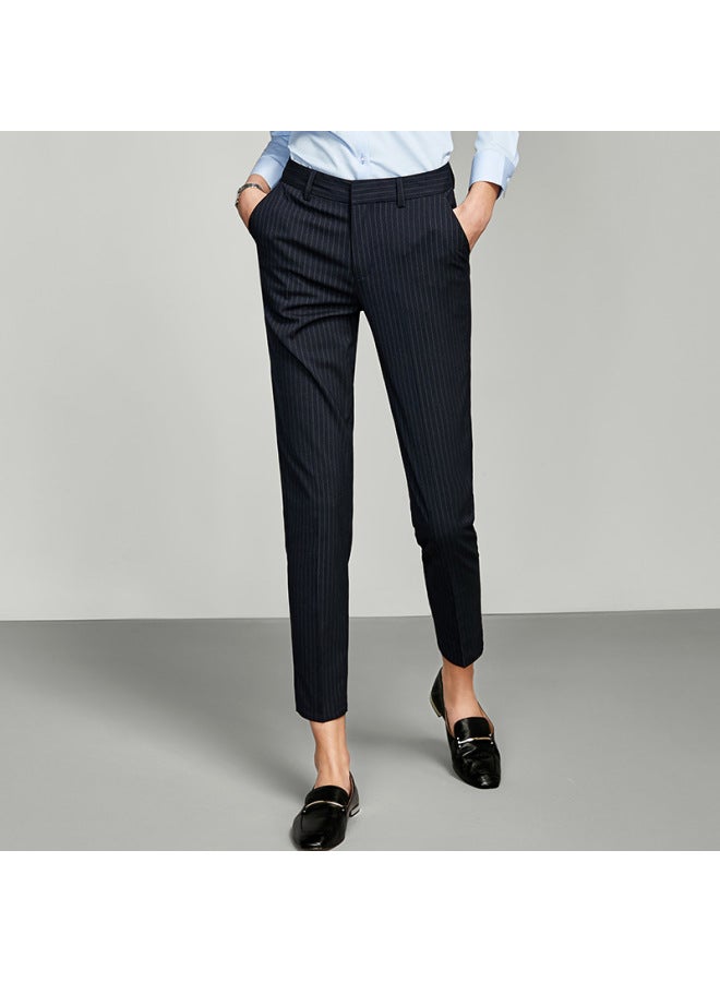 083 Commuter Suit Pants Women's Color Spinning Striped Professional Work Straight Suit Pants Women's Slim Pencil Pants