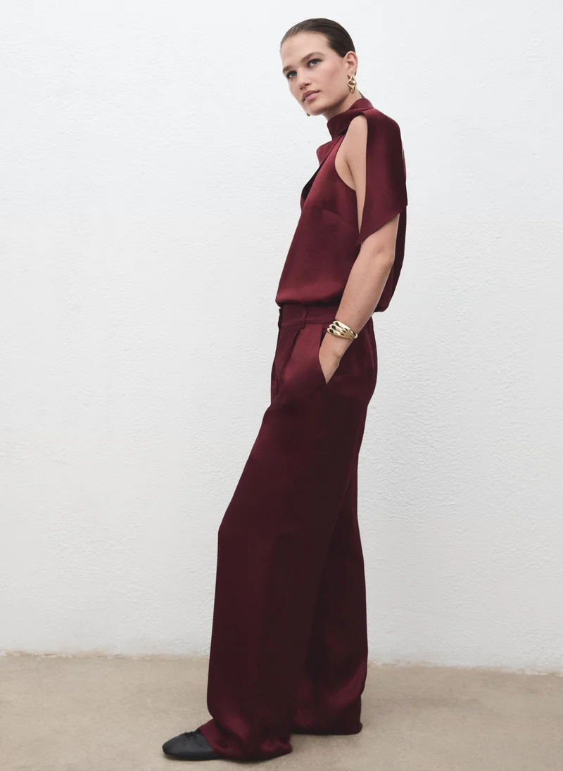 MANGO  Satin wide-leg trousers for Women | Best Price UAE