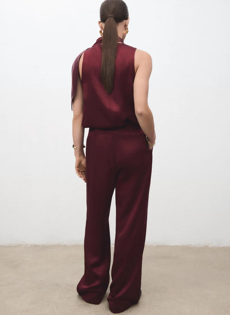 MANGO Satin wide-leg trousers