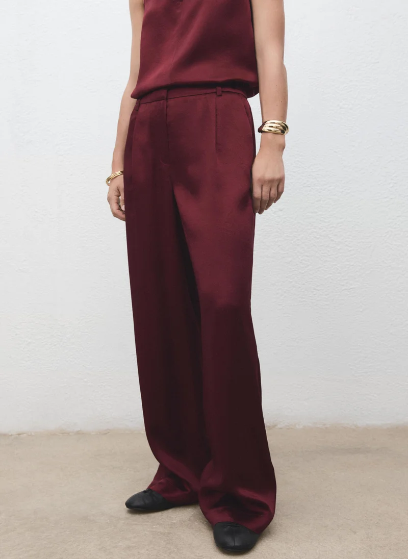 MANGO Satin wide-leg trousers