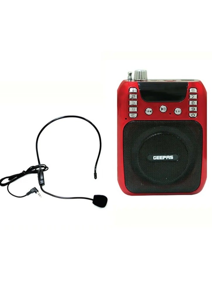 GEEPAS Rechargeable Mini Speaker With Microphone 