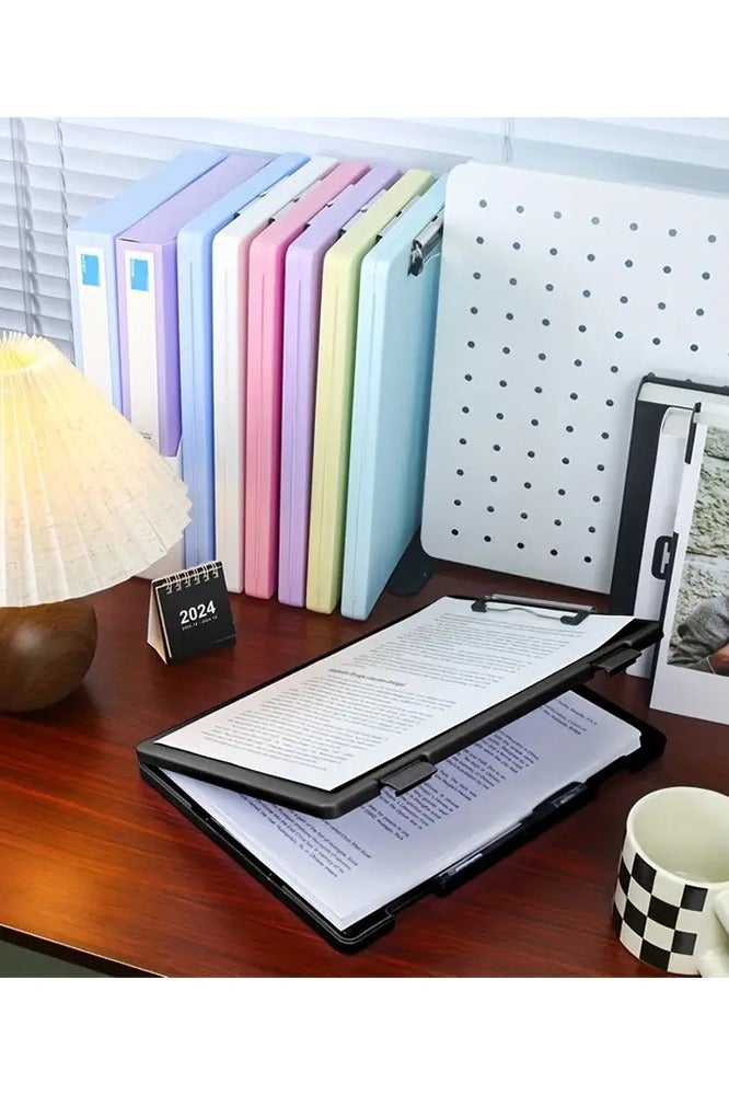 A4 File Folder Storage Box with Pen Slot – Large Waterproof Plastic Clipboard with Storage for Office, School, and Outdoor Use (23.5x32.3cm) - Image 1