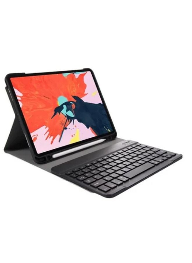 شوبي Samsung Galaxy Tab S6 Lite (P610 P615) جراب لوحة مفاتيح بلوتوث لاسلكي ذكي إنجليزي عربي مع فتحة قلم أسود - Image 1