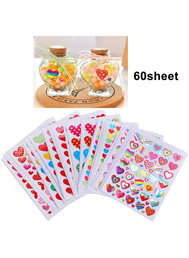 Dream Loom Love Heart Stickers 60 Sheets Colorful Heart Decorative Stickers For Valentine'S Day Anniversaries Wedding - Image 3