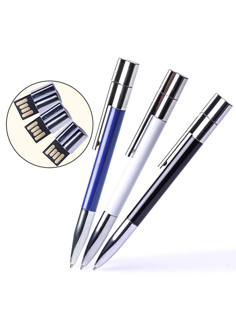 JASTER 64GB USB Flash Drive In The Shape of A Metal Ballpoint Pen Eye catching Design Making It A Suitable Gift For Businessmen Promotion Colleagues And Friends Blue Color  - Image 4