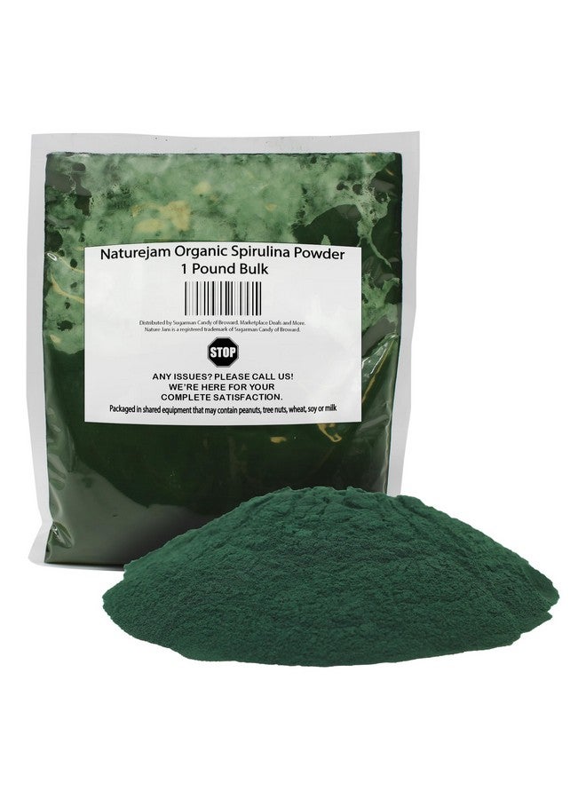 Naturejam Organic Spirulina Powder 1 Pound Bulk-Premium Culinary Grade for Smoothies - Image 1