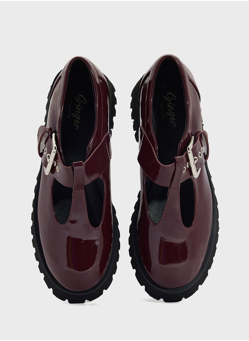 Ginger Chunky Buckle Flat Shoe  - Image 4