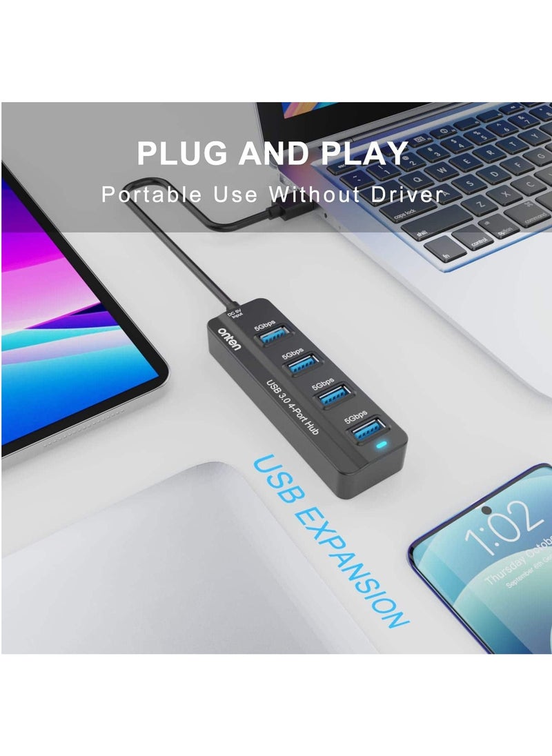 أونتن 4 منافذ USB 3.0 HUB مع كابل 1M لأجهزة الكمبيوتر المحمول MacBook Surface Pro والمزيد من أجهزة USB  - Image 3