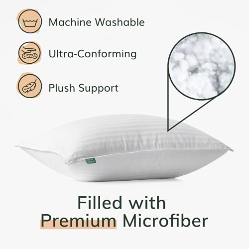 Fern and Willow Premium Bed Pillows - Set of 2, 26"x20" - Luxurious Ultra-Soft Cooling Pillow - Hotel Quality, Down Alternative Fill, Medium Firm Support for Side, Back & Stomach Sleepers - Image 5