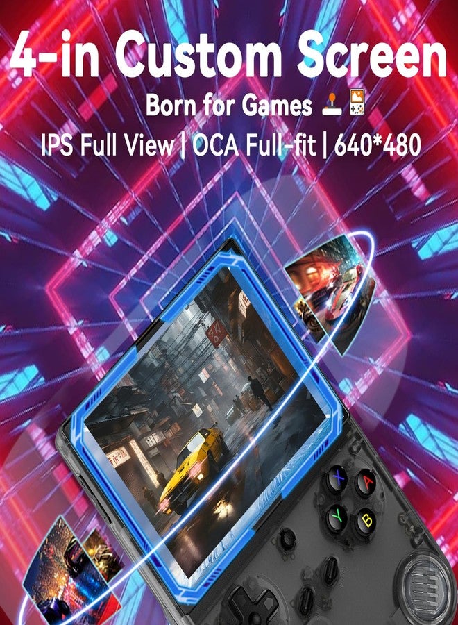 FINGEREVO RG40XXV Handheld Game Console 4.0-in 640*480 IPS OCA Screen 3200mAh 64Bit System RG 40XXV Black Transparent - Image 3