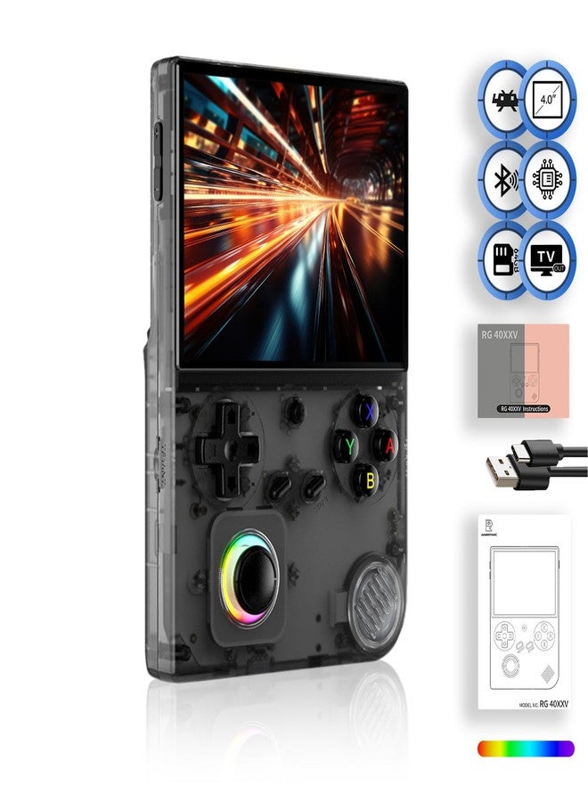 FINGEREVO RG40XXV Handheld Game Console 4.0-in 640*480 IPS OCA Screen 3200mAh 64Bit System RG 40XXV Black Transparent - Image 1