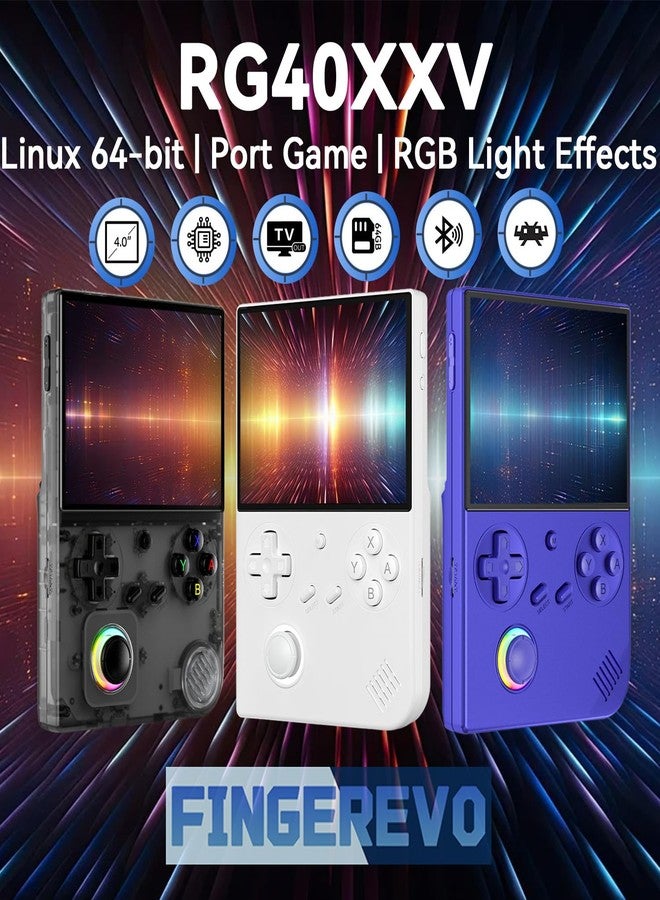 FINGEREVO RG40XXV Handheld Game Console 4.0-in 640*480 IPS OCA Screen 3200mAh 64Bit System RG 40XXV Black Transparent - Image 2