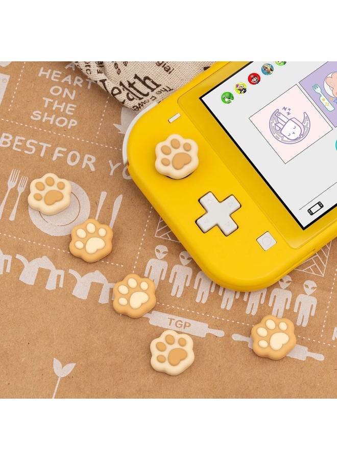 GEEKSHARE Cat Paw Shape Thumb Grip Caps,Soft Silicone Joystick Cover Compatible with Switch/OLED/Switch Lite,4PCS (Brown) - Image 5
