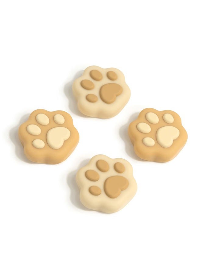 GEEKSHARE Cat Paw Shape Thumb Grip Caps,Soft Silicone Joystick Cover Compatible with Switch/OLED/Switch Lite,4PCS (Brown) - Image 1