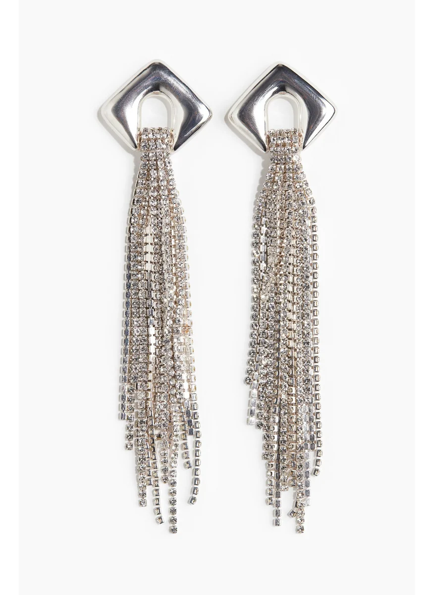 اتش اند ام Long Rhinestone-Chain Earrings
