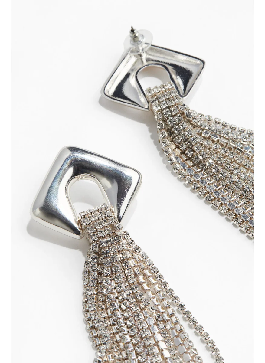 اتش اند ام Long Rhinestone-Chain Earrings