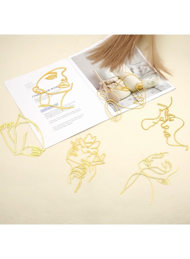SAVITA 6pcs Art Lady Face Cake Topper, Gold Line Cake Decoration Lady Face Cake Topper Suitable for Birthday Cake Decoration Wedding Cake Toppers Party Supplies - Image 3