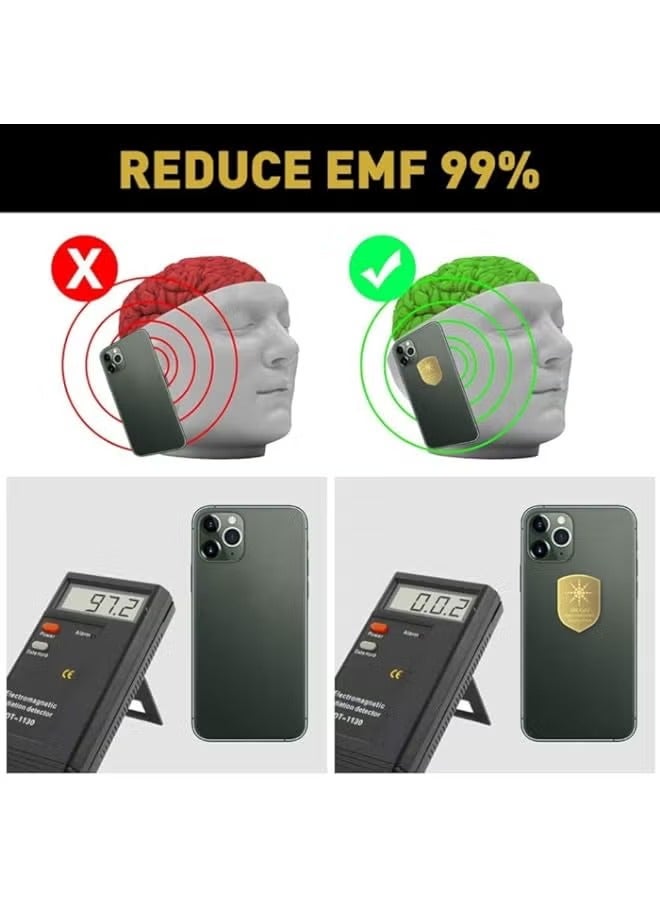 بروماس مانع حماية EMF للهاتف الخلوي، 6 قطع ملصق درع إشعاع مضاد لـ 5G، محايد الإشعاع لجهاز iPhone iPad، مانع EMF لجميع الإلكترونيات، للهاتف المحمول، - Image 2