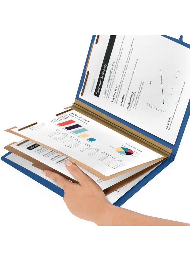 Blue Summit Supplies Blue Summit Supplies 30 Letter Size Dark Blue Classification Folders, 2 Dividers, 2 Inch Tyvek Expansions, Durable 2 Prongs, Letter Size, Dark Blue Color, 30 Pack  - Image 3