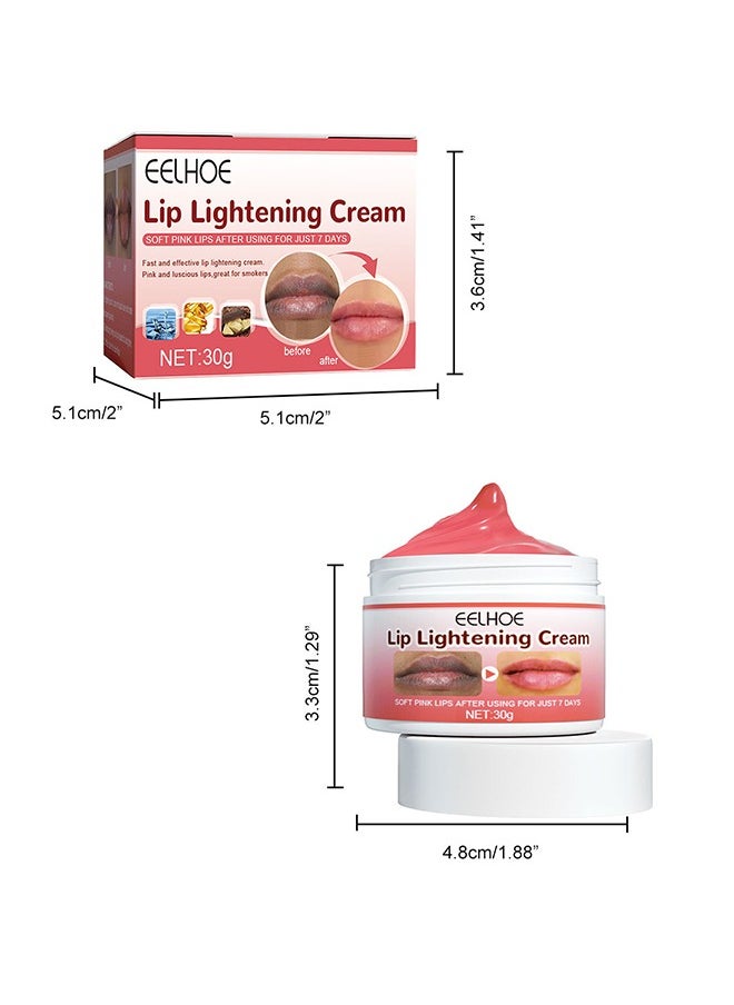 EELHOE - Lip Lightening Cream,Reduce Dullness Reduce Lipwrinkles For Dry Cracked And Dark Lips, Remove Dry and Chapped Skin and Fade Lines for Smooth Soft and Brighter Lips 30g - Image 1
