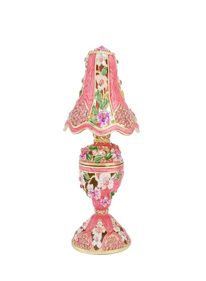 QIFU Vintage Pink Table Lamp Style Enamel Tirnke Box, Unique Gift for Family - Image 1