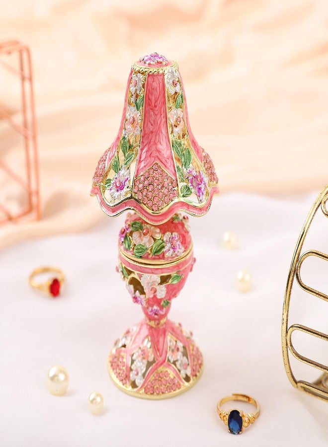 QIFU Vintage Pink Table Lamp Style Enamel Tirnke Box, Unique Gift for Family - Image 2