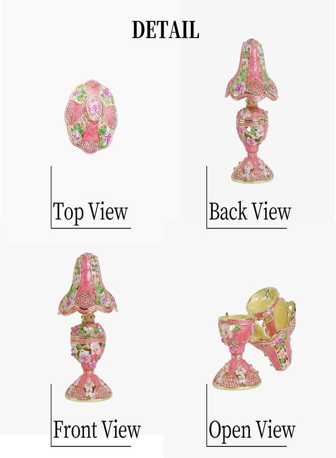 QIFU Vintage Pink Table Lamp Style Enamel Tirnke Box, Unique Gift for Family - Image 5